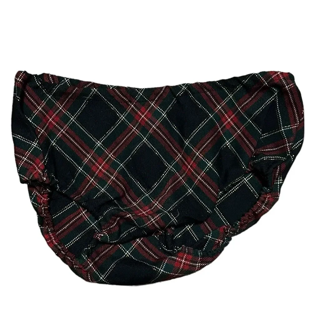 The Children's Place Red Tartan Plaid Sleeveless‎ Christmas Dress Bow 6-9M
